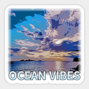 ocean vibes, OIL PAINTING Sticker